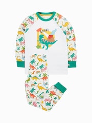 Blanco - Frugi White Dinosaur Pyjamas - Imagen 1 de 4