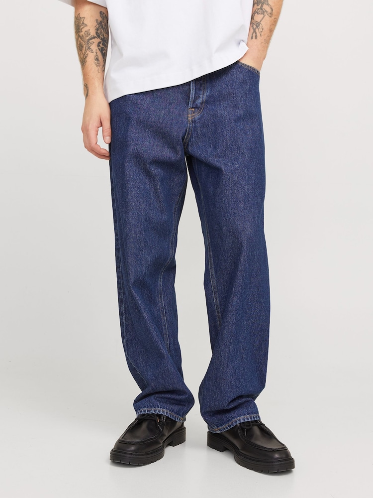 JACK & JONES Blue Alex Baggy Fit Jeans - Image 1 of 8
