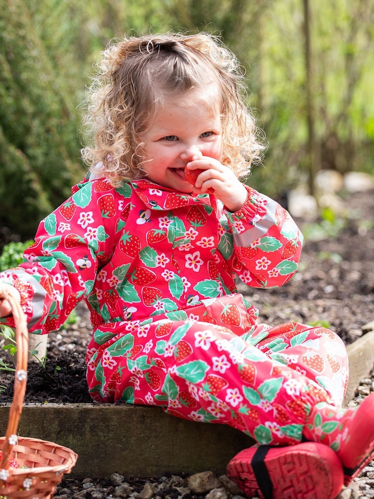 Frugi Pink Strawberry Waterproof All-in-One - Image 1 of 6