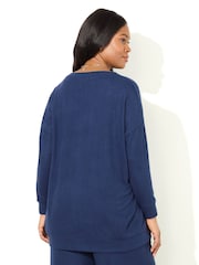Live Unlimited Blue Curve Supersoft V-Neck Relaxed Longline Top - Image 3 of 4