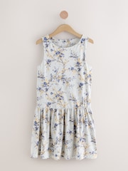 Серый с цветочным принтом - Drop Waist Mini Jersey Dress - Image 5 of 7