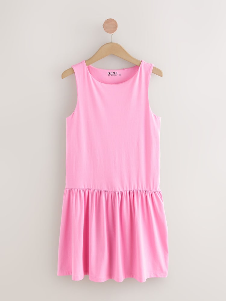 Buy Pink Drop Waist Mini Jersey Dress from Next USA
