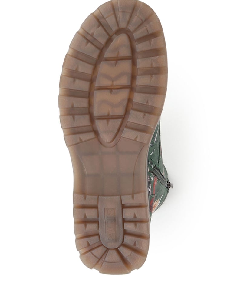 Pavers Green Lace Up Floral Boots - Image 5 of 5