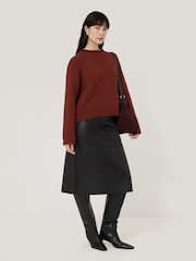 Jigsaw Red Chunky Textured 100% Cotton Jumper - Image 3 of 4