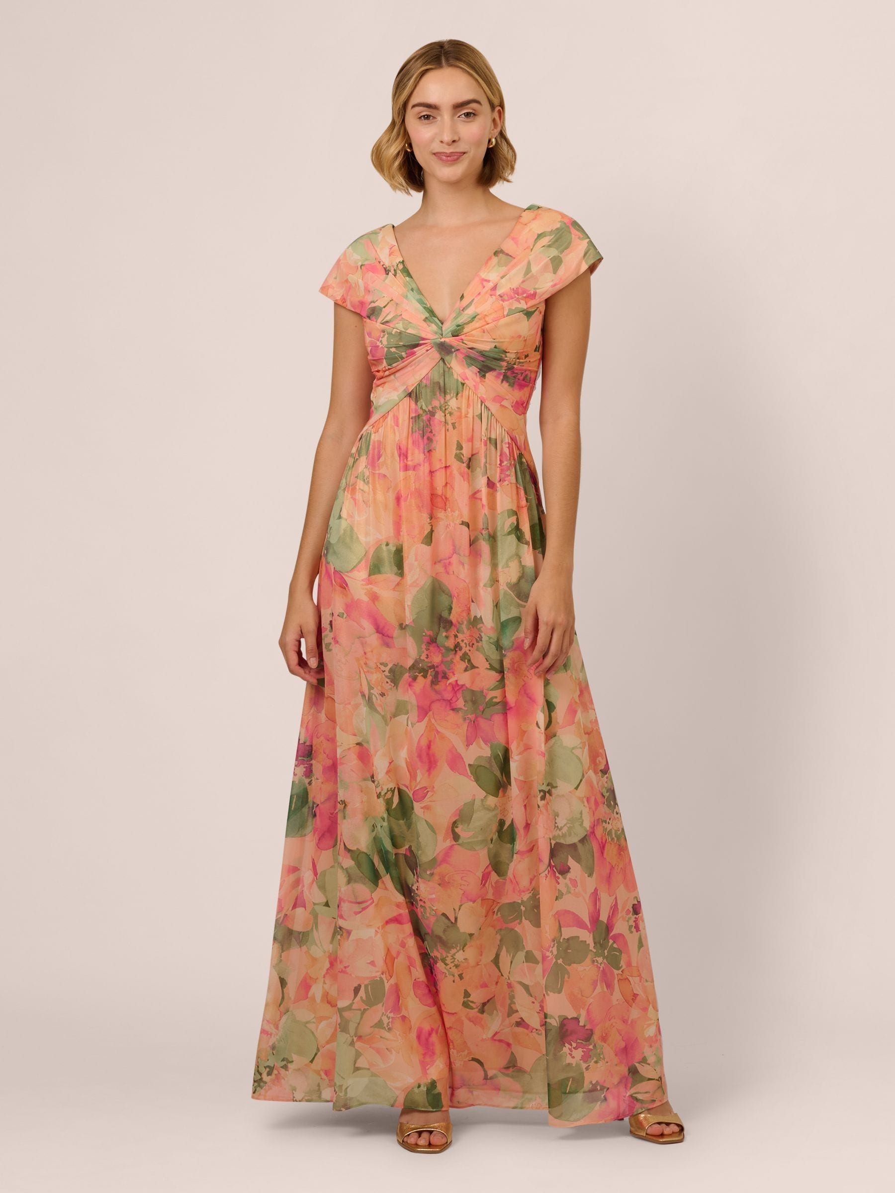 【2024新春福袋】 Printed Pink Papell Adrianna Buy Front USA Next from Gown Twist スーツ・フォーマル・ドレス