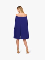 Adrianna Papell Off Shoulder Cape Dress - Image 1 of 8