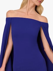 Adrianna Papell Off Shoulder Cape Dress - Image 3 of 8