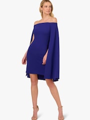 Adrianna Papell Off Shoulder Cape Dress - Image 6 of 8
