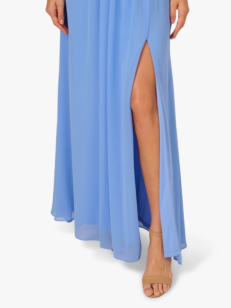 Adrianna Papell One Shoulder Chiffon Gown - Image 6 of 6 Adrianna Papell One Shoulder Chiffon Gown - Image 6 of 6