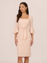 Adrianna Papell Pink Bell Sleeve Tie Front Dress - Image 1 of 8