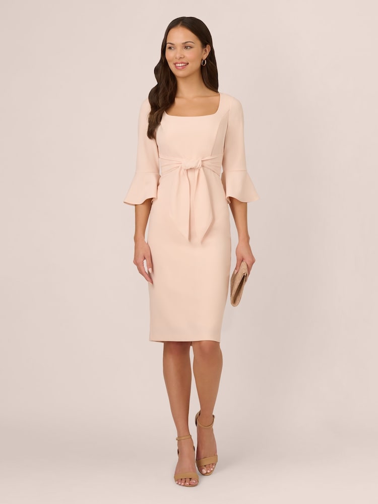Adrianna Papell Pink Bell Sleeve Tie Front Dress - Image 3 of 8