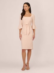 Adrianna Papell Pink Bell Sleeve Tie Front Dress - Image 5 of 8