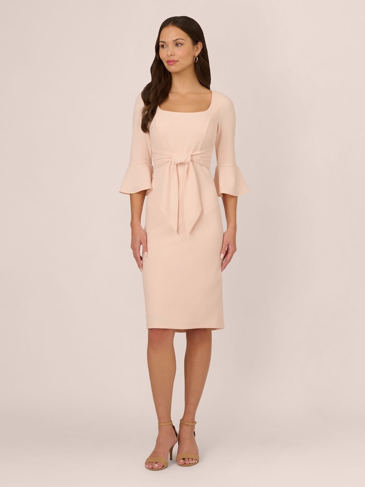 Adrianna Papell Pink Bell Sleeve Tie Front Dress - Image 5 of 8