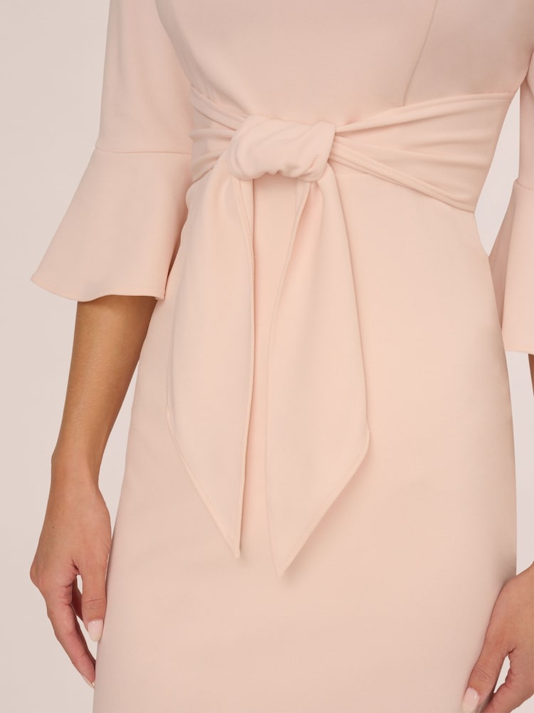 Adrianna Papell Pink Bell Sleeve Tie Front Dress - Image 6 of 8