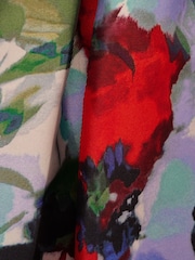 Adrianna Papell Red Floral Mikado Midi Dress - Image 7 of 7
