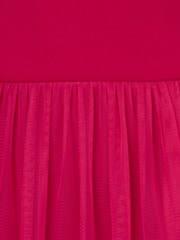 Adrianna by Adrianna Papell Pink Knit And Mesh Halter Dress - Image 7 of 7