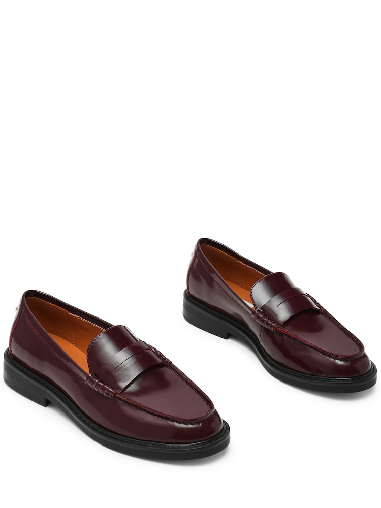 Steve Madden Red Adison Leather Loafers - Image 2 of 5