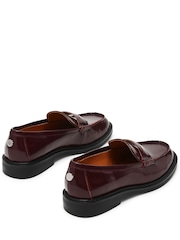 Steve Madden Red Adison Leather Loafers - Image 3 of 5