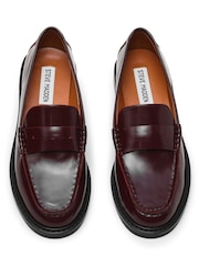 Steve Madden Red Adison Leather Loafers - Image 4 of 5
