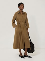 Jigsaw Green Cotton Tie Waist Shirt Dress - Image 3 of 7