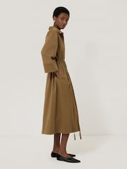 Jigsaw Green Cotton Tie Waist Shirt Dress - Image 4 of 7