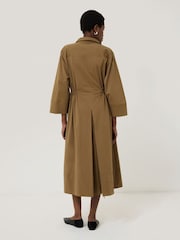 Jigsaw Green Cotton Tie Waist Shirt Dress - Image 5 of 7