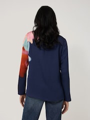 Jigsaw Blue Dreamy Floral Print Boat Neck Top - Image 4 of 6