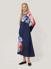 Jigsaw Blue Dreamy Floral Midi Dress - Image 1 of 5