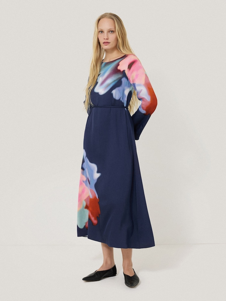 Jigsaw Blue Dreamy Floral Midi Dress - Image 1 of 5
