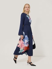 Jigsaw Blue Dreamy Floral Midi Dress - Image 2 of 5