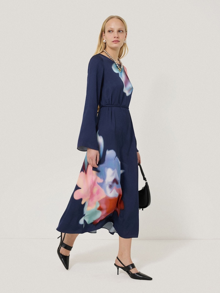 Jigsaw Blue Dreamy Floral Midi Dress - Image 2 of 5