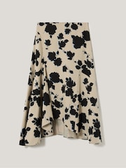 Jigsaw Natural Outline Rose Cotton Skirt - Image 1 of 1