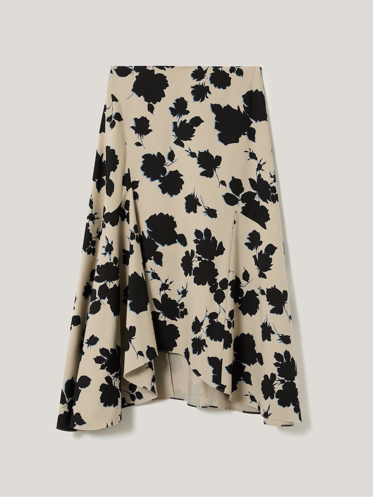 Jigsaw Natural Outline Rose Cotton Skirt - Image 1 of 1