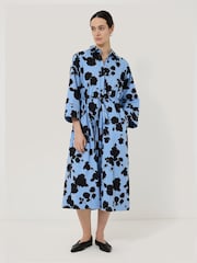 Jigsaw Blue Outline Rose Shirt Dress - Image 1 of 4