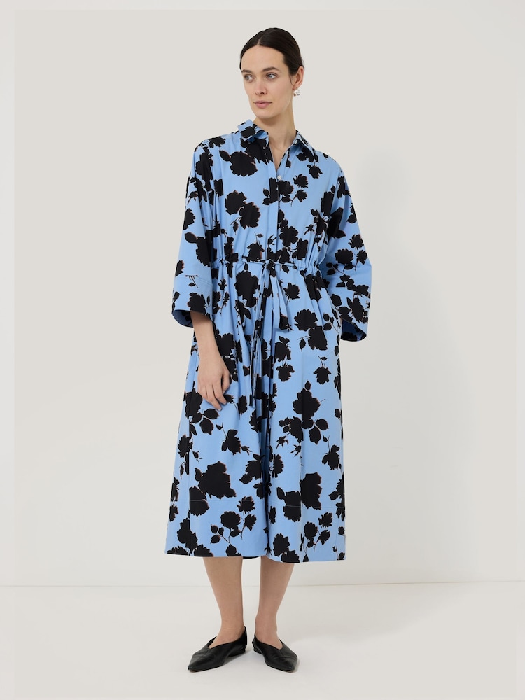 Jigsaw Blue Outline Rose Shirt Dress - Image 1 of 4
