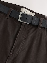 Maro - Mulat pe corp - Pantaloni chino din bumbac TENCEL™ Lyocell periat elegant, cu curea - Imaginea 10 din 12