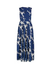 Yumi Blue Mesh Embroidered Maxi Dress - Image 5 of 5