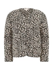 Yumi Black Leopard Print Boxy Jacket - Image 5 of 5