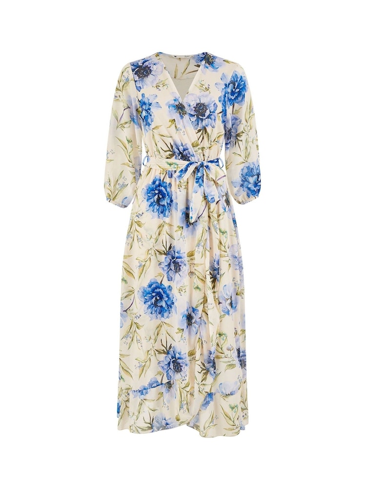 Yumi Vintage Floral Wrap Midi Dress With Frill - Imagen 5 de 5 Yumi Vintage Floral Wrap Midi Dress With Frill - Imagen 5 de 5