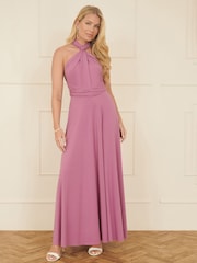 Yumi Pink Jersey Stretch Multiway Midi Dress - Image 3 of 5