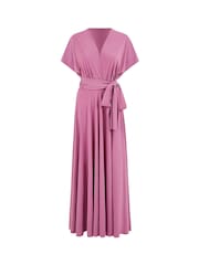Yumi Pink Jersey Stretch Multiway Midi Dress - Image 5 of 5