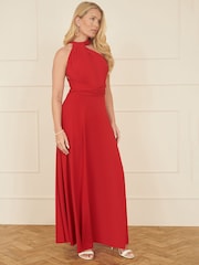 Yumi Red Jersey Stretch Multiway Midi Dress - Image 3 of 5
