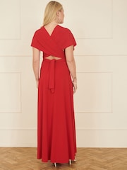 Yumi Red Jersey Stretch Multiway Midi Dress - Image 4 of 5