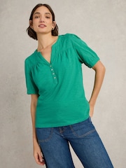 Зеленый - White Stuff Ellie Broderie Top - Image 2 of 6