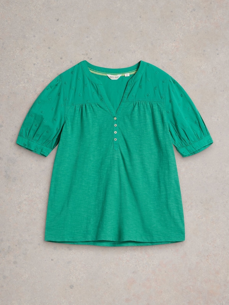 White Stuff Green Ellie Broderie Top - Image 5 of 6
