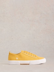 White Stuff Yellow Pippa Canvas Lace Up Trainers - Image 1 of 4