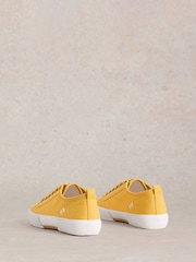 White Stuff Yellow Pippa Canvas Lace Up Trainers - Image 3 of 4