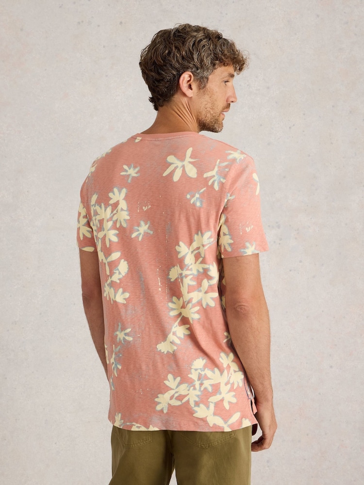 White Stuff Pink Floral Printed Short Sleeve 100% Cotton T-Shirt - Image 2 of 6