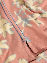 White Stuff Pink Floral Printed Short Sleeve 100% Cotton T-Shirt - Image 6 of 6