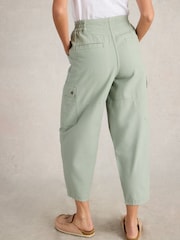 White Stuff Green Anabel Soft Barrel Cargo 100% Cotton Trousers - Image 3 of 7